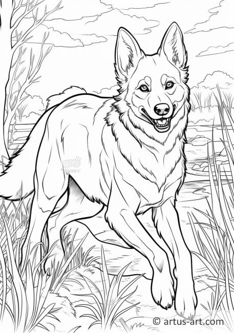 Wild dog Coloring Page For Kids